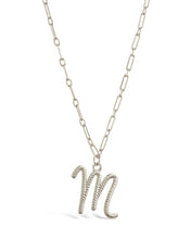 Load image into Gallery viewer, Textured Initial Charm Pendant Necklace

