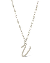 Load image into Gallery viewer, Textured Initial Charm Pendant Necklace
