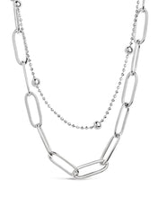 Load image into Gallery viewer, Leah Beaded &amp; Paperclip Layered Chain Necklace
