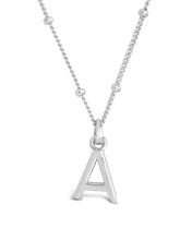 Load image into Gallery viewer, Sterling Silver Initial Necklace with Beaded Chain
