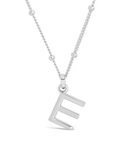 Load image into Gallery viewer, Sterling Silver Initial Necklace with Beaded Chain

