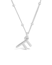 Load image into Gallery viewer, Sterling Silver Initial Necklace with Beaded Chain
