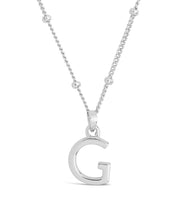 Load image into Gallery viewer, Sterling Silver Initial Necklace with Beaded Chain

