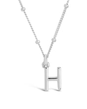 Load image into Gallery viewer, Sterling Silver Initial Necklace with Beaded Chain
