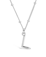 Load image into Gallery viewer, Sterling Silver Initial Necklace with Beaded Chain
