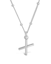 Load image into Gallery viewer, Sterling Silver Initial Necklace with Beaded Chain
