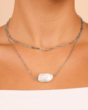 Load image into Gallery viewer, Chain Link and Pearl Layered Necklace
