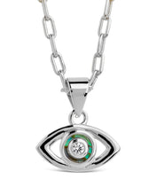 Load image into Gallery viewer, Leidy CZ &amp; Mother of Pearl Evil Eye Pendant Necklace
