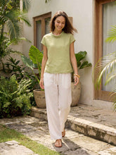 Load image into Gallery viewer, 100% Linen Cap Sleeve Soft-Fold Collar Top YVONNE
