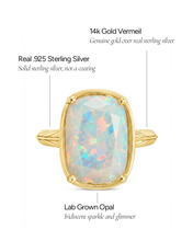 Load image into Gallery viewer, Sterling Silver Elongated Cushion Opal Cocktail Ring
