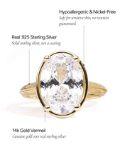 Load image into Gallery viewer, Sterling Silver Oval Cut CZ Cocktail Ring

