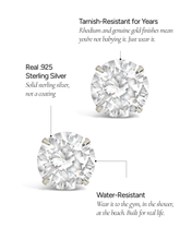 Load image into Gallery viewer, Sterling Silver 8mm CZ Stud Earrings
