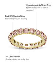 Load image into Gallery viewer, Sterling Silver Gracie Pink Sapphire CZ Eternity Ring
