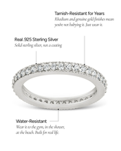 Load image into Gallery viewer, Sterling Silver 2mm Thin CZ Band Ring
