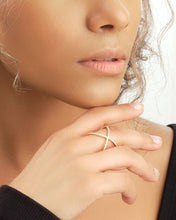 Load image into Gallery viewer, Sterling Silver CZ Criss Cross Ring
