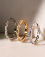 Load image into Gallery viewer, Sterling Silver 2mm Thin CZ Band Ring
