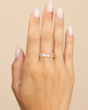Load image into Gallery viewer, Sterling Silver CZ Staggered Eternity Band
