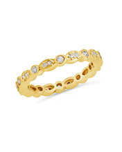 Load image into Gallery viewer, Sterling Silver CZ Bezel Band Ring
