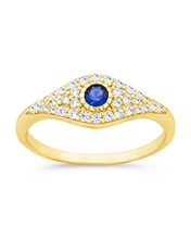 Load image into Gallery viewer, Sterling Silver Mozzie Evil Eye Ring
