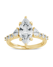 Load image into Gallery viewer, Sterling Silver Marquise &amp; Trillion Ring
