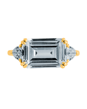 Load image into Gallery viewer, Sterling Silver Emerald &amp; Trillion Ring
