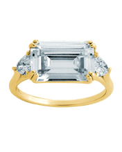 Load image into Gallery viewer, Sterling Silver Emerald &amp; Trillion Ring
