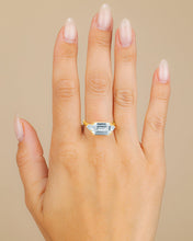 Load image into Gallery viewer, Sterling Silver Emerald &amp; Trillion Ring

