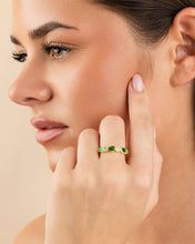 Load image into Gallery viewer, Sterling Silver Pear and Round Bezel-Set Ring

