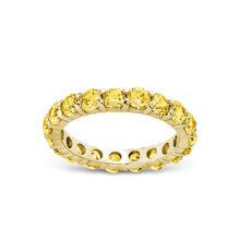 Load image into Gallery viewer, Sterling Silver Gracie Canary CZ Eternity Ring
