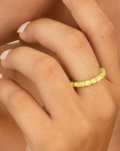 Load image into Gallery viewer, Sterling Silver Gracie Canary CZ Eternity Ring
