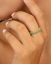 Load image into Gallery viewer, Sterling Silver Gracie Emerald CZ Eternity Ring
