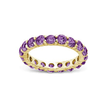 Load image into Gallery viewer, Sterling Silver Gracie Amethyst CZ Eternity Ring
