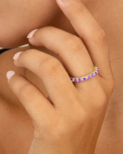 Load image into Gallery viewer, Sterling Silver Gracie Amethyst CZ Eternity Ring
