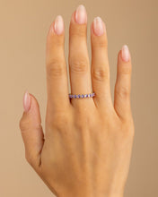 Load image into Gallery viewer, Sterling Silver Gracie Amethyst CZ Eternity Ring
