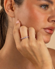Load image into Gallery viewer, Sterling Silver Gracie Amethyst CZ Eternity Ring
