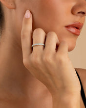 Load image into Gallery viewer, Sterling Silver 3mm Thin CZ Band Ring
