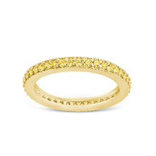 Load image into Gallery viewer, Sterling Silver 2.5mm Thin Canary CZ Band Ring
