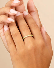 Load image into Gallery viewer, Sterling Silver 2.5mm Thin Canary CZ Band Ring
