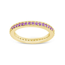 Load image into Gallery viewer, Sterling Silver 2.5mm Thin Amethyst CZ Band Ring
