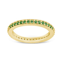 Load image into Gallery viewer, Sterling Silver 2.5mm Thin Emerald CZ Band Ring
