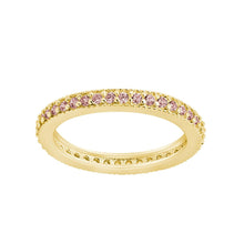 Load image into Gallery viewer, Sterling Silver 2.5mm Thin Pink CZ Band Ring
