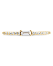 Load image into Gallery viewer, Sterling Silver Thin Clear CZ Stacking Birthstone Ring
