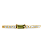 Load image into Gallery viewer, Sterling Silver Thin Peridot CZ Stacking Birthstone Ring
