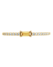 Load image into Gallery viewer, Sterling Silver Thin Citrine CZ Stacking Birthstone Ring
