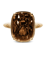 Load image into Gallery viewer, Sterling Silver Elongated Cushion Chocolate CZ Cocktail Ring
