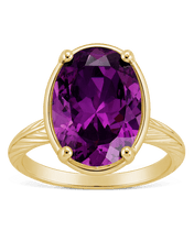 Load image into Gallery viewer, Sterling Silver Oval Cut Amethyst CZ Cocktail Ring

