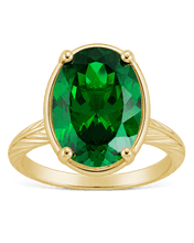 Load image into Gallery viewer, Sterling Silver Oval Cut Emerald CZ Cocktail Ring
