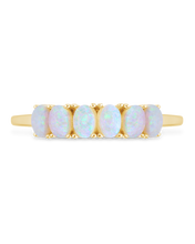 Load image into Gallery viewer, Sterling Silver Blue Opal Cluster Ring
