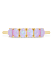 Load image into Gallery viewer, Sterling Silver Pink Opal Cluster Ring
