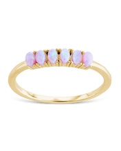Load image into Gallery viewer, Sterling Silver Pink Opal Cluster Ring
